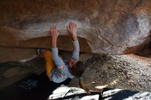 Bouldering in Hueco Tanks on 11/19/2018 with Blue Lizard Climbing and Yoga
Filename: SRM_20181119_1607510.jpg
Aperture: f/2.8
Shutter Speed: 1/250
Body: Canon EOS-1D Mark II
Lens: Canon EF 16-35mm f/2.8 L