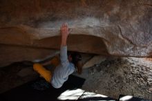 Bouldering in Hueco Tanks on 11/19/2018 with Blue Lizard Climbing and Yoga
Filename: SRM_20181119_1612240.jpg
Aperture: f/2.8
Shutter Speed: 1/250
Body: Canon EOS-1D Mark II
Lens: Canon EF 16-35mm f/2.8 L