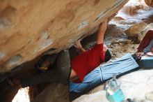 Bouldering in Hueco Tanks on 11/09/2018 with Blue Lizard Climbing and Yoga
Filename: SRM_20181109_1602530.jpg
Aperture: f/2.0
Shutter Speed: 1/60
Body: Canon EOS-1D Mark II
Lens: Canon EF 50mm f/1.8 II