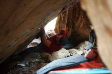 Bouldering in Hueco Tanks on 11/09/2018 with Blue Lizard Climbing and Yoga
Filename: SRM_20181109_1603210.jpg
Aperture: f/2.0
Shutter Speed: 1/125
Body: Canon EOS-1D Mark II
Lens: Canon EF 50mm f/1.8 II
