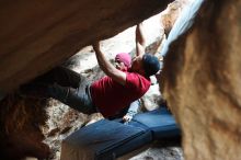 Bouldering in Hueco Tanks on 11/09/2018 with Blue Lizard Climbing and Yoga
Filename: SRM_20181109_1603400.jpg
Aperture: f/2.2
Shutter Speed: 1/160
Body: Canon EOS-1D Mark II
Lens: Canon EF 50mm f/1.8 II