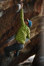 Bouldering in Hueco Tanks on 12/01/2018 with Blue Lizard Climbing and Yoga

Filename: SRM_20181201_1049130.jpg
Aperture: f/2.2
Shutter Speed: 1/250
Body: Canon EOS-1D Mark II
Lens: Canon EF 50mm f/1.8 II