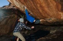 Bouldering in Hueco Tanks on 12/01/2018 with Blue Lizard Climbing and Yoga

Filename: SRM_20181201_1150360.jpg
Aperture: f/8.0
Shutter Speed: 1/250
Body: Canon EOS-1D Mark II
Lens: Canon EF 16-35mm f/2.8 L