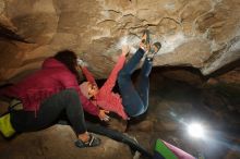 Bouldering in Hueco Tanks on 12/08/2018 with Blue Lizard Climbing and Yoga
Filename: SRM_20181208_1251270.jpg
Aperture: f/8.0
Shutter Speed: 1/200
Body: Canon EOS-1D Mark II
Lens: Canon EF 16-35mm f/2.8 L