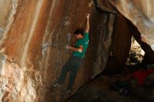 Bouldering in Hueco Tanks on 12/09/2018 with Blue Lizard Climbing and Yoga
Filename: SRM_20181209_1551110.jpg
Aperture: f/5.6
Shutter Speed: 1/250
Body: Canon EOS-1D Mark II
Lens: Canon EF 50mm f/1.8 II
