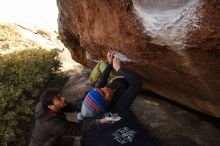 Bouldering in Hueco Tanks on 12/14/2018 with Blue Lizard Climbing and Yoga
Filename: SRM_20181214_1601300.jpg
Aperture: f/6.3
Shutter Speed: 1/250
Body: Canon EOS-1D Mark II
Lens: Canon EF 16-35mm f/2.8 L