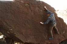 Bouldering in Hueco Tanks on 12/21/2018 with Blue Lizard Climbing and Yoga
Filename: SRM_20181221_1153100.jpg
Aperture: f/5.6
Shutter Speed: 1/250
Body: Canon EOS-1D Mark II
Lens: Canon EF 16-35mm f/2.8 L