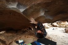 Bouldering in Hueco Tanks on 12/21/2018 with Blue Lizard Climbing and Yoga

Filename: SRM_20181221_1605300.jpg
Aperture: f/7.1
Shutter Speed: 1/250
Body: Canon EOS-1D Mark II
Lens: Canon EF 16-35mm f/2.8 L