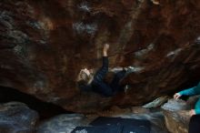 Bouldering in Hueco Tanks on 12/22/2018 with Blue Lizard Climbing and Yoga
Filename: SRM_20181222_1123380.jpg
Aperture: f/2.8
Shutter Speed: 1/160
Body: Canon EOS-1D Mark II
Lens: Canon EF 16-35mm f/2.8 L