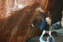 Bouldering in Hueco Tanks on 12/22/2018 with Blue Lizard Climbing and Yoga
Filename: SRM_20181222_1742370.jpg
Aperture: f/2.2
Shutter Speed: 1/250
Body: Canon EOS-1D Mark II
Lens: Canon EF 50mm f/1.8 II