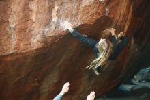 Bouldering in Hueco Tanks on 12/22/2018 with Blue Lizard Climbing and Yoga
Filename: SRM_20181222_1742450.jpg
Aperture: f/2.2
Shutter Speed: 1/320
Body: Canon EOS-1D Mark II
Lens: Canon EF 50mm f/1.8 II