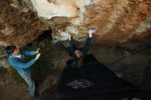 Bouldering in Hueco Tanks on 12/22/2018 with Blue Lizard Climbing and Yoga
Filename: SRM_20181222_1751410.jpg
Aperture: f/4.0
Shutter Speed: 1/250
Body: Canon EOS-1D Mark II
Lens: Canon EF 16-35mm f/2.8 L