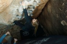 Bouldering in Hueco Tanks on 12/22/2018 with Blue Lizard Climbing and Yoga
Filename: SRM_20181222_1757060.jpg
Aperture: f/4.0
Shutter Speed: 1/160
Body: Canon EOS-1D Mark II
Lens: Canon EF 16-35mm f/2.8 L