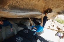 Bouldering in Hueco Tanks on 12/23/2018 with Blue Lizard Climbing and Yoga

Filename: SRM_20181223_1226110.jpg
Aperture: f/5.6
Shutter Speed: 1/320
Body: Canon EOS-1D Mark II
Lens: Canon EF 16-35mm f/2.8 L