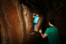 Bouldering in Hueco Tanks on 12/24/2018 with Blue Lizard Climbing and Yoga

Filename: SRM_20181224_1617590.jpg
Aperture: f/8.0
Shutter Speed: 1/250
Body: Canon EOS-1D Mark II
Lens: Canon EF 16-35mm f/2.8 L