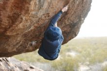 Bouldering in Hueco Tanks on 01/02/2019 with Blue Lizard Climbing and Yoga
Filename: SRM_20190102_1451220.jpg
Aperture: f/3.2
Shutter Speed: 1/400
Body: Canon EOS-1D Mark II
Lens: Canon EF 50mm f/1.8 II
