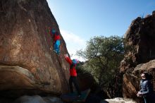 Bouldering in Hueco Tanks on 01/01/2019 with Blue Lizard Climbing and Yoga
Filename: SRM_20190101_1221310.jpg
Aperture: f/7.1
Shutter Speed: 1/250
Body: Canon EOS-1D Mark II
Lens: Canon EF 16-35mm f/2.8 L