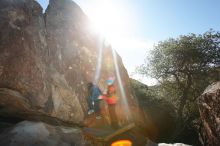 Bouldering in Hueco Tanks on 01/01/2019 with Blue Lizard Climbing and Yoga
Filename: SRM_20190101_1221590.jpg
Aperture: f/7.1
Shutter Speed: 1/250
Body: Canon EOS-1D Mark II
Lens: Canon EF 16-35mm f/2.8 L