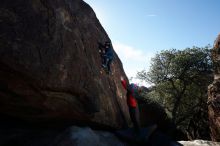 Bouldering in Hueco Tanks on 01/01/2019 with Blue Lizard Climbing and Yoga
Filename: SRM_20190101_1222480.jpg
Aperture: f/7.1
Shutter Speed: 1/250
Body: Canon EOS-1D Mark II
Lens: Canon EF 16-35mm f/2.8 L