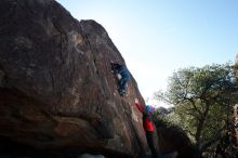 Bouldering in Hueco Tanks on 01/01/2019 with Blue Lizard Climbing and Yoga
Filename: SRM_20190101_1222510.jpg
Aperture: f/7.1
Shutter Speed: 1/250
Body: Canon EOS-1D Mark II
Lens: Canon EF 16-35mm f/2.8 L