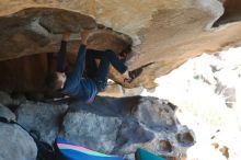 Bouldering in Hueco Tanks on 12/31/2018 with Blue Lizard Climbing and Yoga

Filename: SRM_20181231_1506330.jpg
Aperture: f/3.2
Shutter Speed: 1/500
Body: Canon EOS-1D Mark II
Lens: Canon EF 50mm f/1.8 II