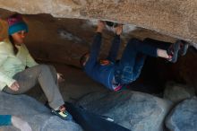 Bouldering in Hueco Tanks on 12/31/2018 with Blue Lizard Climbing and Yoga

Filename: SRM_20181231_1535540.jpg
Aperture: f/4.0
Shutter Speed: 1/250
Body: Canon EOS-1D Mark II
Lens: Canon EF 50mm f/1.8 II