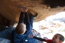 Bouldering in Hueco Tanks on 12/31/2018 with Blue Lizard Climbing and Yoga

Filename: SRM_20181231_1544031.jpg
Aperture: f/4.0
Shutter Speed: 1/250
Body: Canon EOS-1D Mark II
Lens: Canon EF 16-35mm f/2.8 L