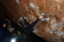Bouldering in Hueco Tanks on 12/28/2018 with Blue Lizard Climbing and Yoga
Filename: SRM_20181228_1114450.jpg
Aperture: f/8.0
Shutter Speed: 1/250
Body: Canon EOS-1D Mark II
Lens: Canon EF 16-35mm f/2.8 L