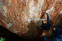 Bouldering in Hueco Tanks on 12/28/2018 with Blue Lizard Climbing and Yoga
Filename: SRM_20181228_1157290.jpg
Aperture: f/8.0
Shutter Speed: 1/250
Body: Canon EOS-1D Mark II
Lens: Canon EF 16-35mm f/2.8 L