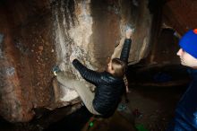 Bouldering in Hueco Tanks on 12/28/2018 with Blue Lizard Climbing and Yoga
Filename: SRM_20181228_1457310.jpg
Aperture: f/8.0
Shutter Speed: 1/250
Body: Canon EOS-1D Mark II
Lens: Canon EF 16-35mm f/2.8 L