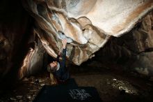 Bouldering in Hueco Tanks on 01/12/2019 with Blue Lizard Climbing and Yoga
Filename: SRM_20190112_1517050.jpg
Aperture: f/8.0
Shutter Speed: 1/250
Body: Canon EOS-1D Mark II
Lens: Canon EF 16-35mm f/2.8 L