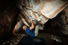 Bouldering in Hueco Tanks on 01/12/2019 with Blue Lizard Climbing and Yoga
Filename: SRM_20190112_1518570.jpg
Aperture: f/8.0
Shutter Speed: 1/250
Body: Canon EOS-1D Mark II
Lens: Canon EF 16-35mm f/2.8 L