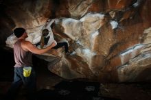 Bouldering in Hueco Tanks on 01/13/2019 with Blue Lizard Climbing and Yoga

Filename: SRM_20190113_1740310.jpg
Aperture: f/8.0
Shutter Speed: 1/250
Body: Canon EOS-1D Mark II
Lens: Canon EF 16-35mm f/2.8 L