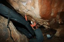 Bouldering in Hueco Tanks on 01/14/2019 with Blue Lizard Climbing and Yoga
Filename: SRM_20190114_1302330.jpg
Aperture: f/8.0
Shutter Speed: 1/250
Body: Canon EOS-1D Mark II
Lens: Canon EF 16-35mm f/2.8 L