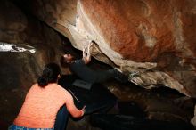 Bouldering in Hueco Tanks on 01/14/2019 with Blue Lizard Climbing and Yoga
Filename: SRM_20190114_1258360.jpg
Aperture: f/8.0
Shutter Speed: 1/250
Body: Canon EOS-1D Mark II
Lens: Canon EF 16-35mm f/2.8 L