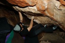 Bouldering in Hueco Tanks on 01/14/2019 with Blue Lizard Climbing and Yoga
Filename: SRM_20190114_1300440.jpg
Aperture: f/8.0
Shutter Speed: 1/250
Body: Canon EOS-1D Mark II
Lens: Canon EF 16-35mm f/2.8 L