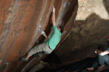 Bouldering in Hueco Tanks on 01/14/2019 with Blue Lizard Climbing and Yoga
Filename: SRM_20190114_1540000.jpg
Aperture: f/4.0
Shutter Speed: 1/250
Body: Canon EOS-1D Mark II
Lens: Canon EF 50mm f/1.8 II