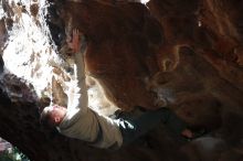 Bouldering in Hueco Tanks on 01/18/2019 with Blue Lizard Climbing and Yoga

Filename: SRM_20190118_1315230.jpg
Aperture: f/2.8
Shutter Speed: 1/500
Body: Canon EOS-1D Mark II
Lens: Canon EF 50mm f/1.8 II