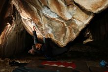 Bouldering in Hueco Tanks on 01/18/2019 with Blue Lizard Climbing and Yoga

Filename: SRM_20190118_1544370.jpg
Aperture: f/8.0
Shutter Speed: 1/250
Body: Canon EOS-1D Mark II
Lens: Canon EF 16-35mm f/2.8 L