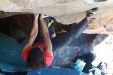 Bouldering in Hueco Tanks on 01/19/2019 with Blue Lizard Climbing and Yoga

Filename: SRM_20190119_1302180.jpg
Aperture: f/4.5
Shutter Speed: 1/250
Body: Canon EOS-1D Mark II
Lens: Canon EF 50mm f/1.8 II
