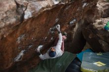 Bouldering in Hueco Tanks on 01/19/2019 with Blue Lizard Climbing and Yoga

Filename: SRM_20190119_1826270.jpg
Aperture: f/2.0
Shutter Speed: 1/250
Body: Canon EOS-1D Mark II
Lens: Canon EF 50mm f/1.8 II