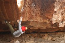 Bouldering in Hueco Tanks on 01/20/2019 with Blue Lizard Climbing and Yoga

Filename: SRM_20190120_1442070.jpg
Aperture: f/4.0
Shutter Speed: 1/250
Body: Canon EOS-1D Mark II
Lens: Canon EF 50mm f/1.8 II
