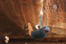 Bouldering in Hueco Tanks on 01/20/2019 with Blue Lizard Climbing and Yoga

Filename: SRM_20190120_1514020.jpg
Aperture: f/3.2
Shutter Speed: 1/250
Body: Canon EOS-1D Mark II
Lens: Canon EF 50mm f/1.8 II