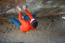 Bouldering in Hueco Tanks on 01/26/2019 with Blue Lizard Climbing and Yoga
Filename: SRM_20190126_1331150.jpg
Aperture: f/2.0
Shutter Speed: 1/250
Body: Canon EOS-1D Mark II
Lens: Canon EF 50mm f/1.8 II
