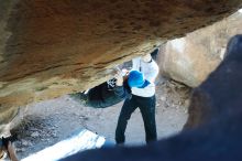 Bouldering in Hueco Tanks on 01/26/2019 with Blue Lizard Climbing and Yoga
Filename: SRM_20190126_1331240.jpg
Aperture: f/3.2
Shutter Speed: 1/250
Body: Canon EOS-1D Mark II
Lens: Canon EF 50mm f/1.8 II