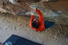 Bouldering in Hueco Tanks on 01/26/2019 with Blue Lizard Climbing and Yoga
Filename: SRM_20190126_1332581.jpg
Aperture: f/2.8
Shutter Speed: 1/250
Body: Canon EOS-1D Mark II
Lens: Canon EF 50mm f/1.8 II