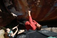 Bouldering in Hueco Tanks on 02/03/2019 with Blue Lizard Climbing and Yoga
Filename: SRM_20190203_1417190.jpg
Aperture: f/6.3
Shutter Speed: 1/250
Body: Canon EOS-1D Mark II
Lens: Canon EF 16-35mm f/2.8 L