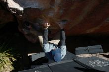 Bouldering in Hueco Tanks on 02/03/2019 with Blue Lizard Climbing and Yoga
Filename: SRM_20190203_1421430.jpg
Aperture: f/6.3
Shutter Speed: 1/250
Body: Canon EOS-1D Mark II
Lens: Canon EF 16-35mm f/2.8 L
