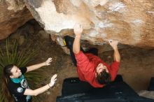 Bouldering in Hueco Tanks on 02/03/2019 with Blue Lizard Climbing and Yoga
Filename: SRM_20190203_1501350.jpg
Aperture: f/4.0
Shutter Speed: 1/500
Body: Canon EOS-1D Mark II
Lens: Canon EF 50mm f/1.8 II