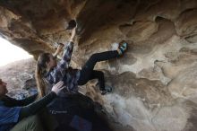 Bouldering in Hueco Tanks on 02/02/2019 with Blue Lizard Climbing and Yoga
Filename: SRM_20190202_1707100.jpg
Aperture: f/5.6
Shutter Speed: 1/200
Body: Canon EOS-1D Mark II
Lens: Canon EF 16-35mm f/2.8 L
